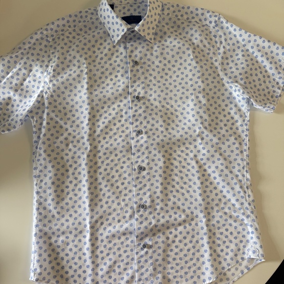 Men's David Donahue Short Sleeve Sport Shirt - Picture 2 of 3